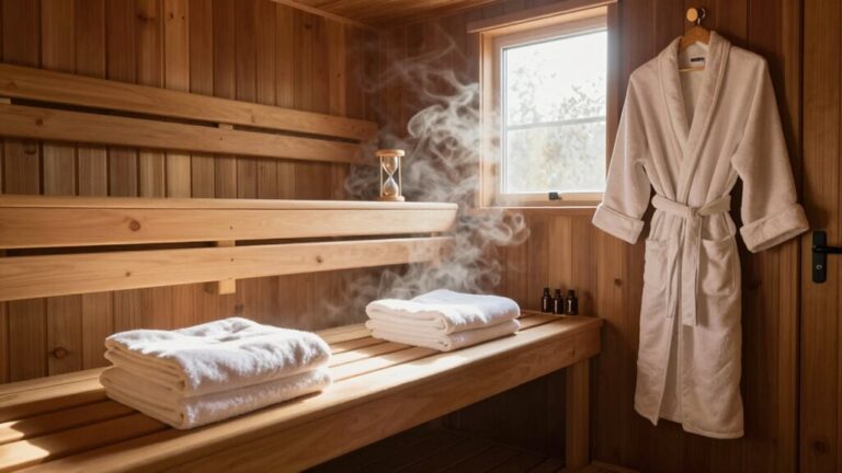 clothes removal in sauna