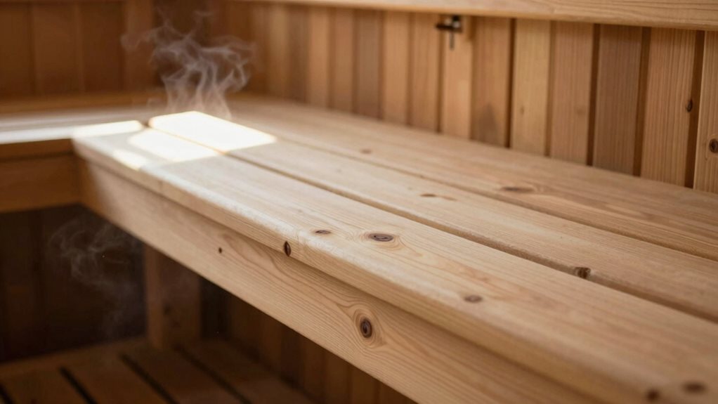 comfortable durable sauna benches