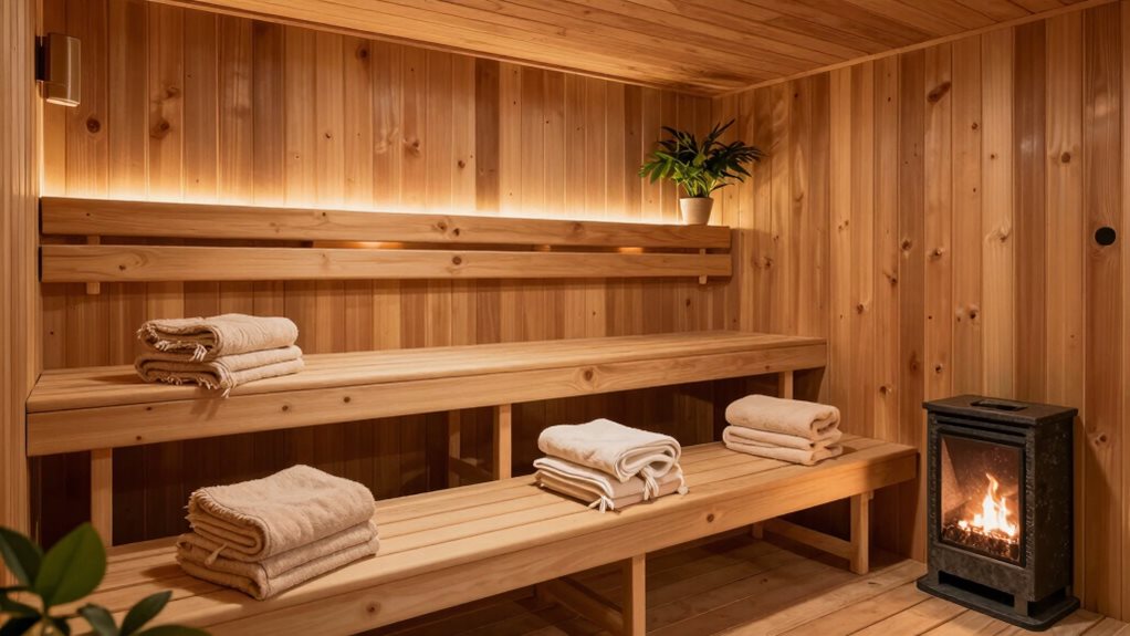 comfortable home sauna design