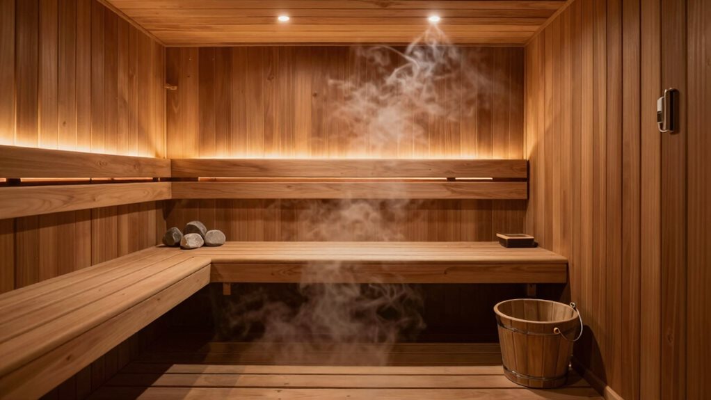 efficient sauna bench arrangement