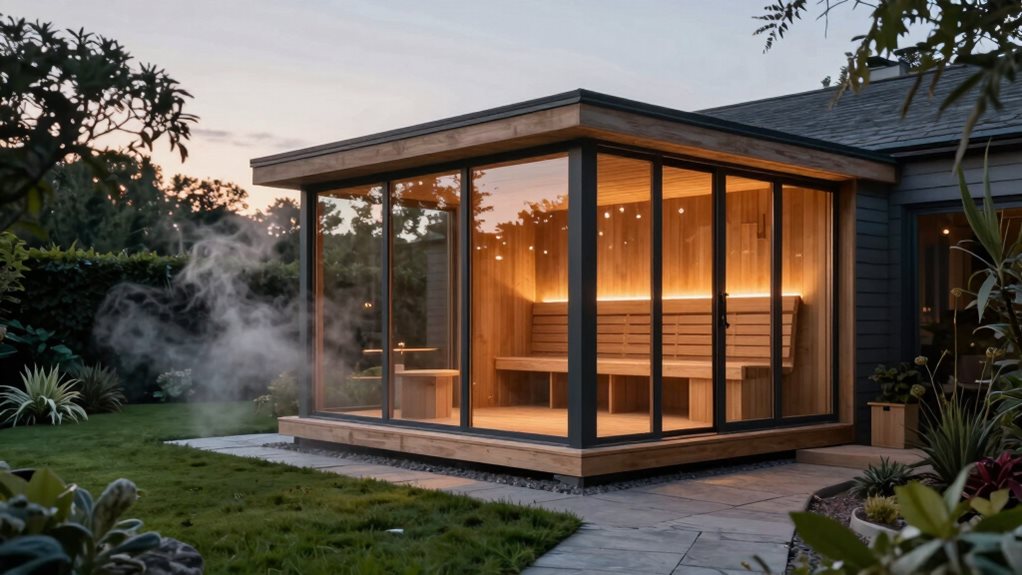 glass fronted sauna elegance