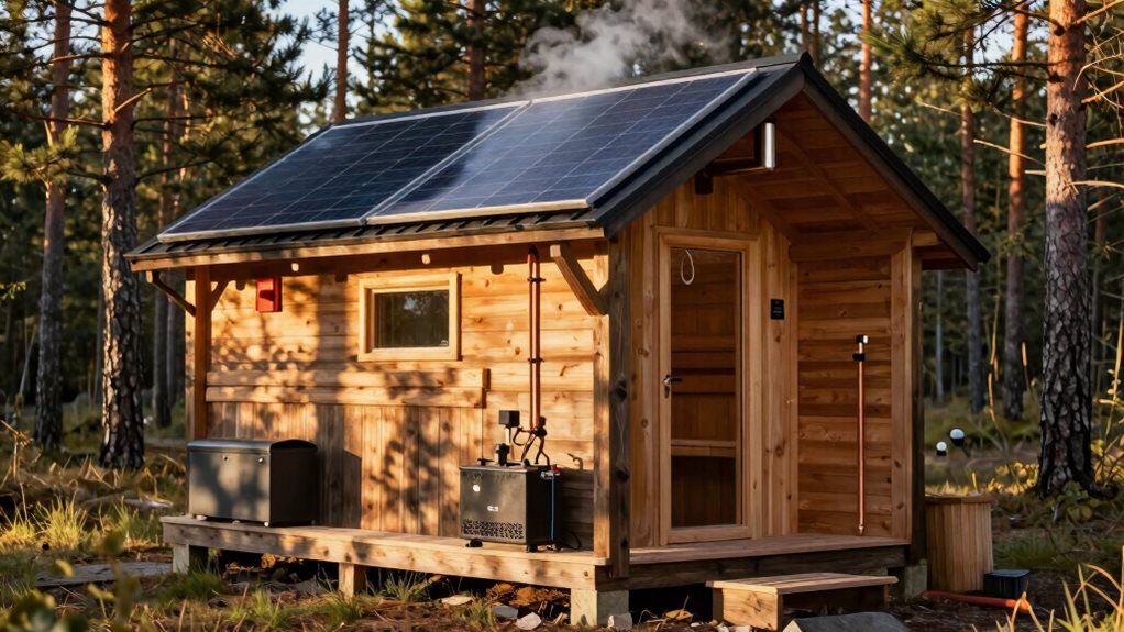 off grid sauna solar power