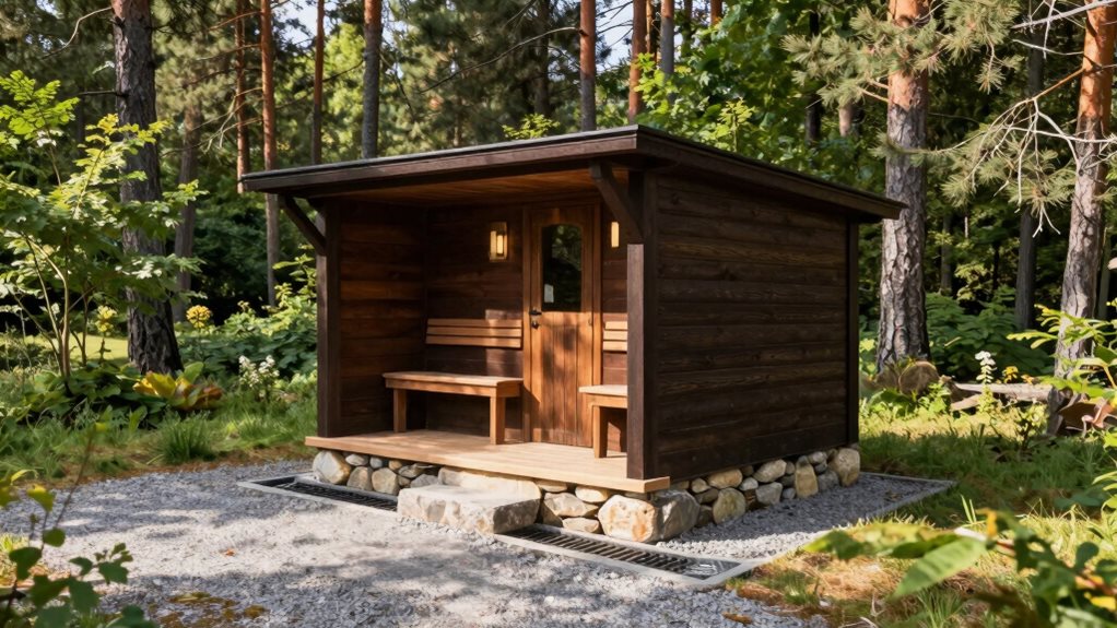 outdoor sauna site preparation