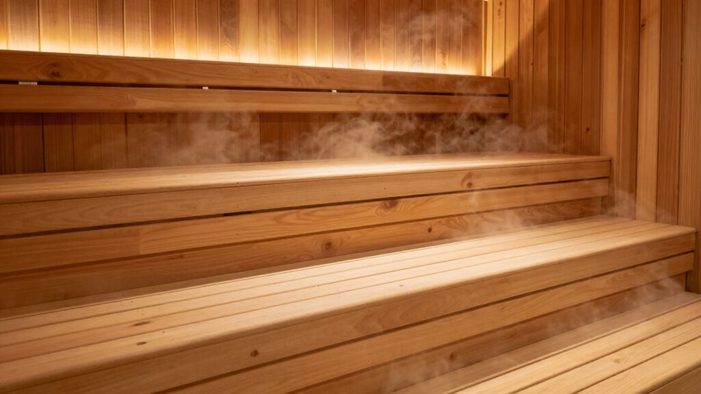 sauna bench height and tiers