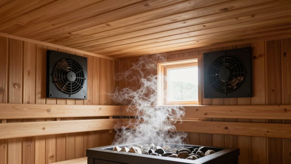 sauna heat up ventilation strategy