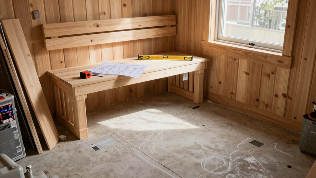 sauna layout and positioning