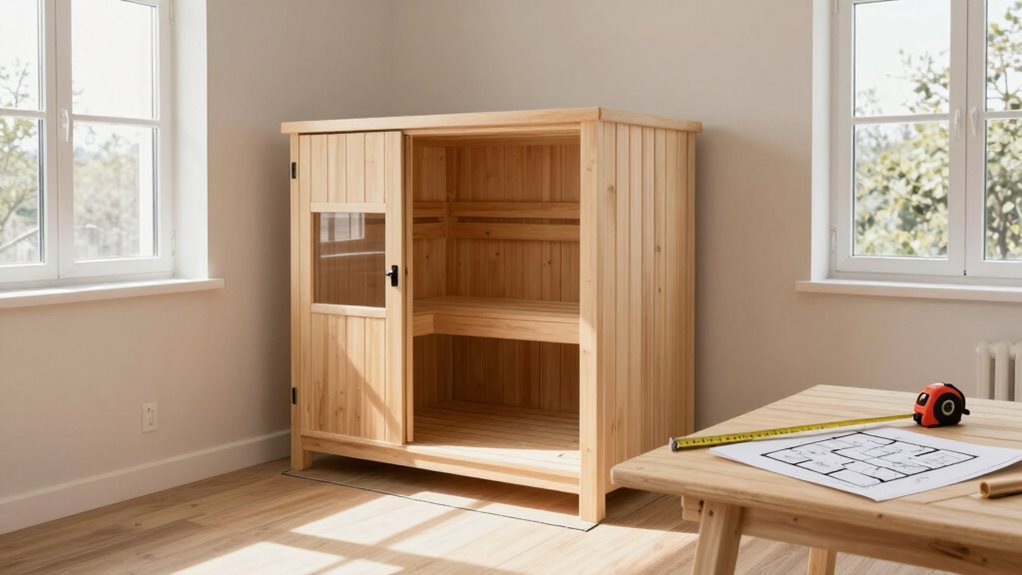 sauna space and dimensions