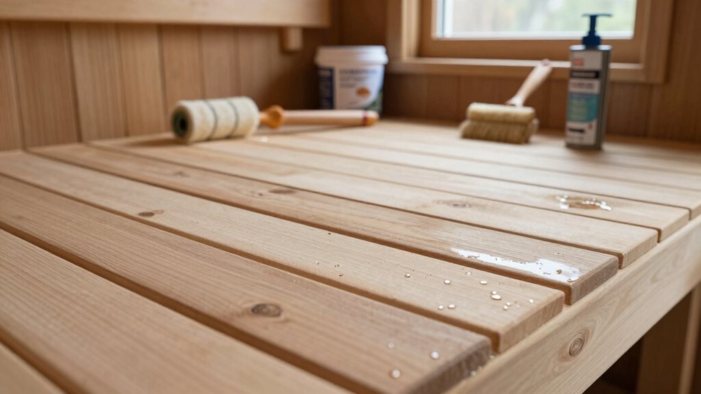 sauna surface finishing techniques