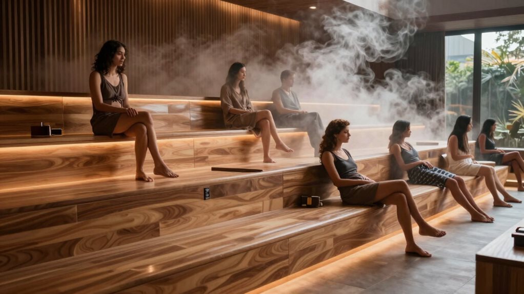 steam room temperature stratification