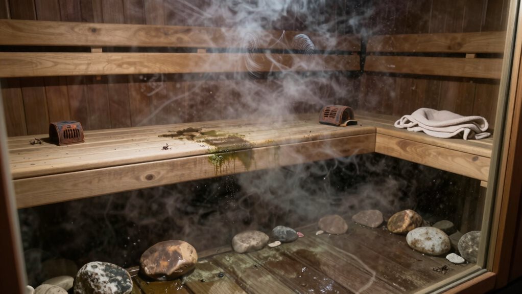 unsanitary sauna design flaws